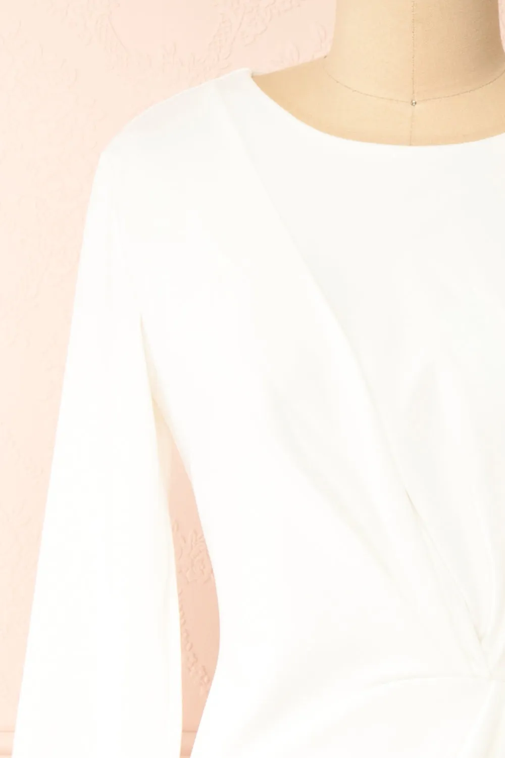 Adenia | Short White Long-Sleeved Dress