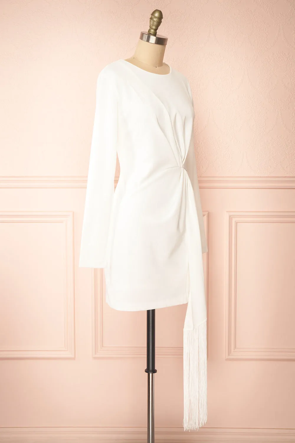 Adenia | Short White Long-Sleeved Dress