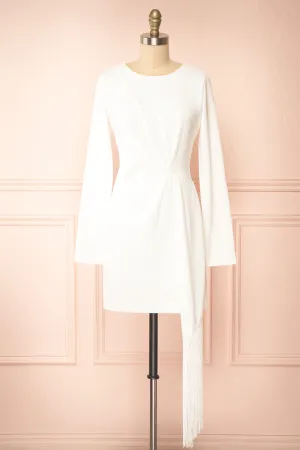 Adenia | Short White Long-Sleeved Dress