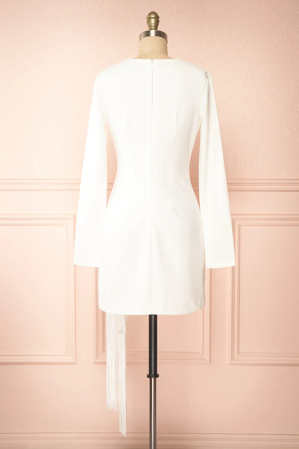 Adenia | Short White Long-Sleeved Dress
