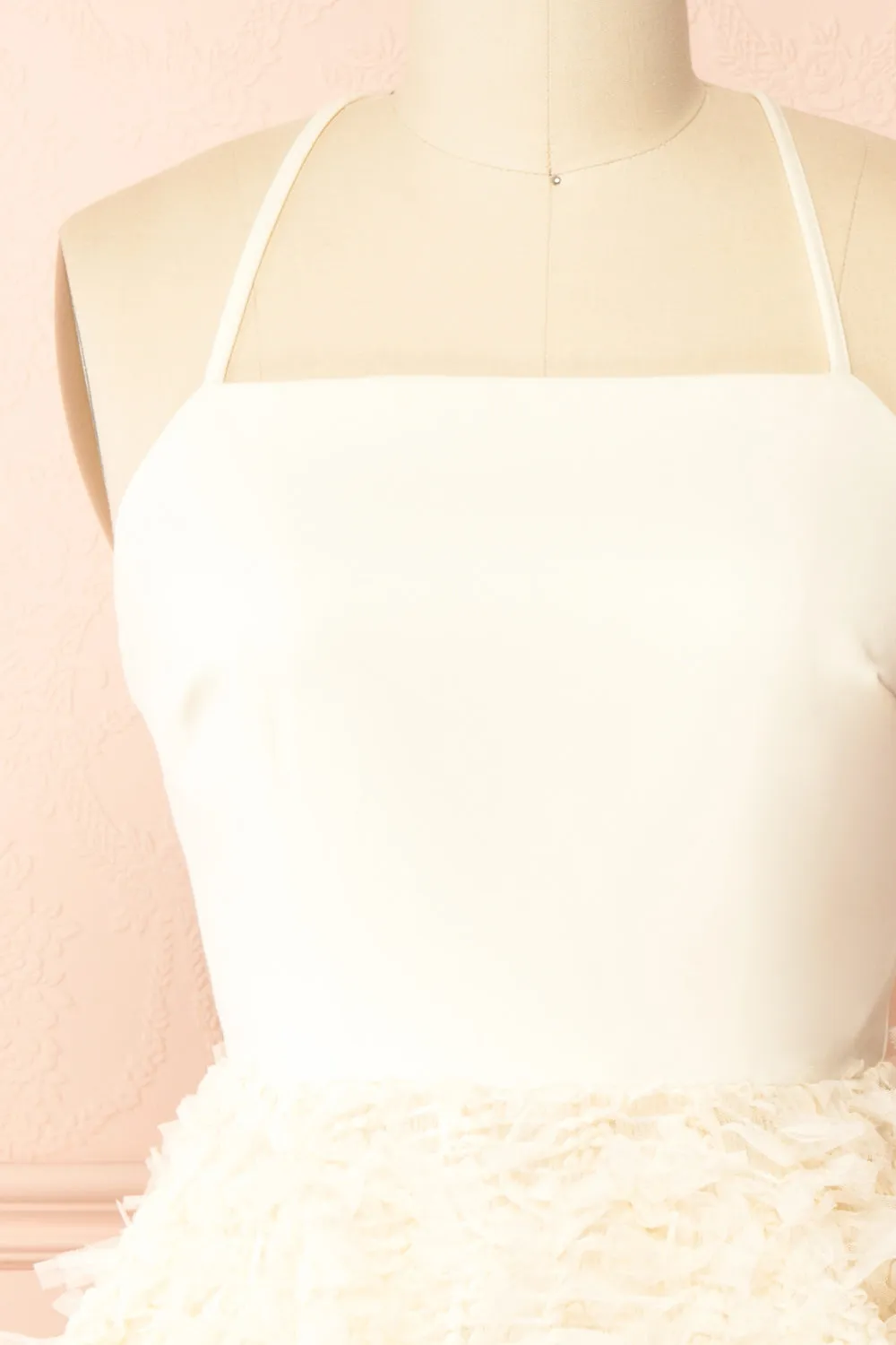 Adonia | Short ivory Dress w/ Open Corset Back