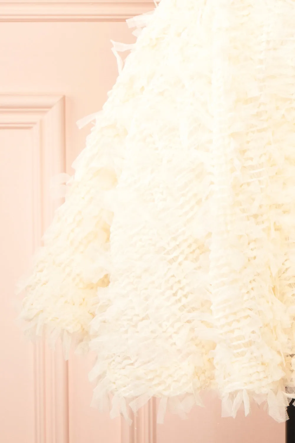 Adonia | Short ivory Dress w/ Open Corset Back