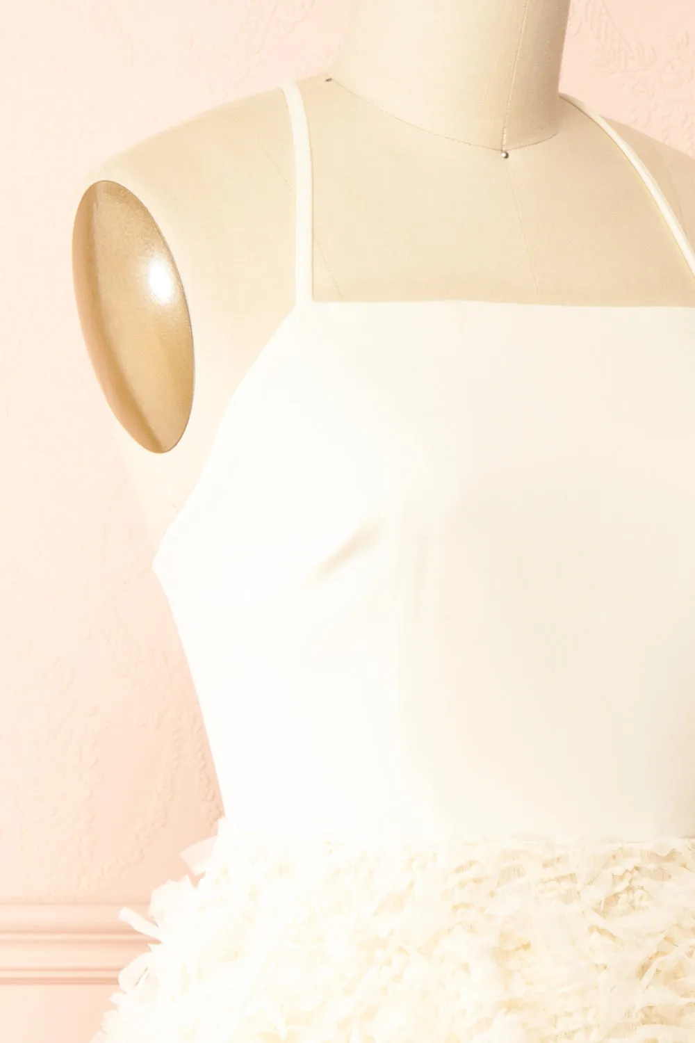 Adonia | Short ivory Dress w/ Open Corset Back