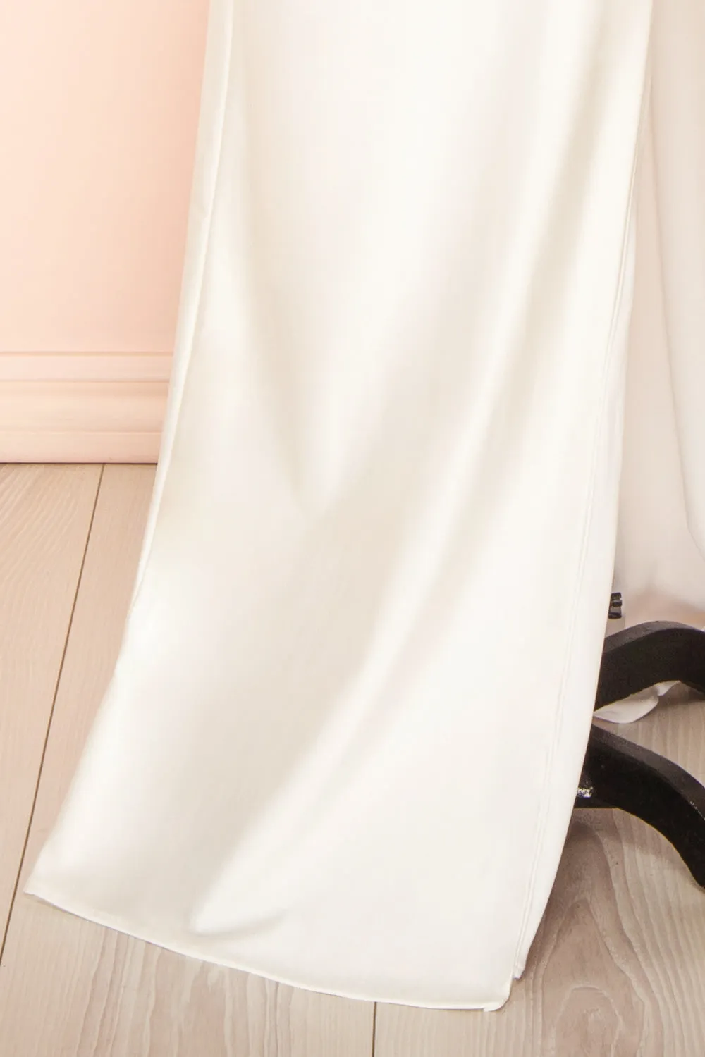 Angelina Ivory | Maxi Dress w/ Mesh Underbust