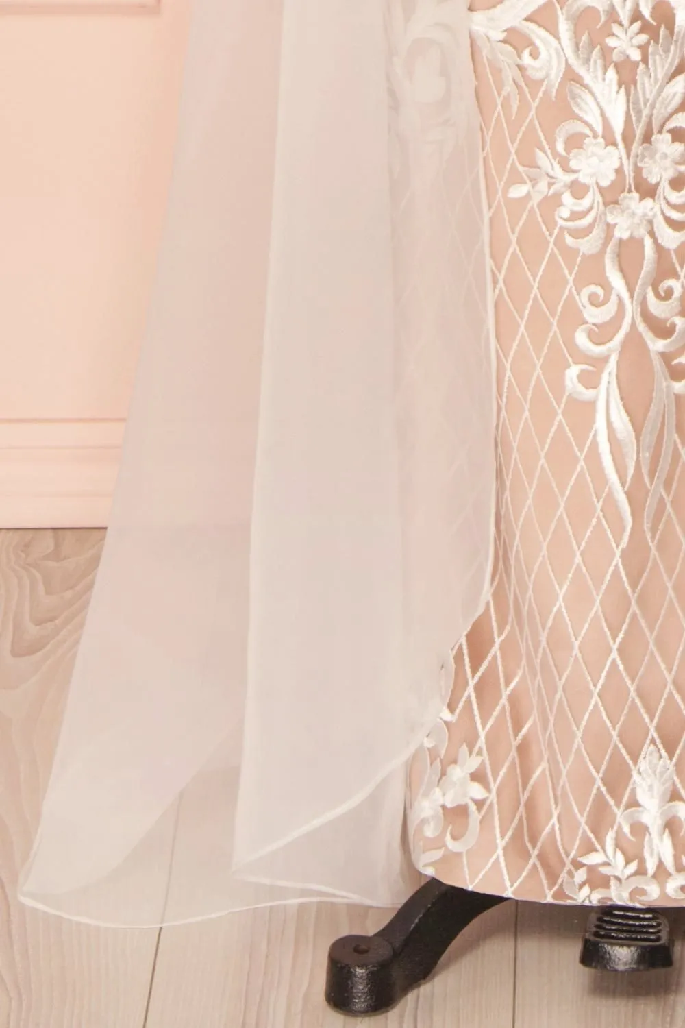 Anglique | Beige Embroidered Dress