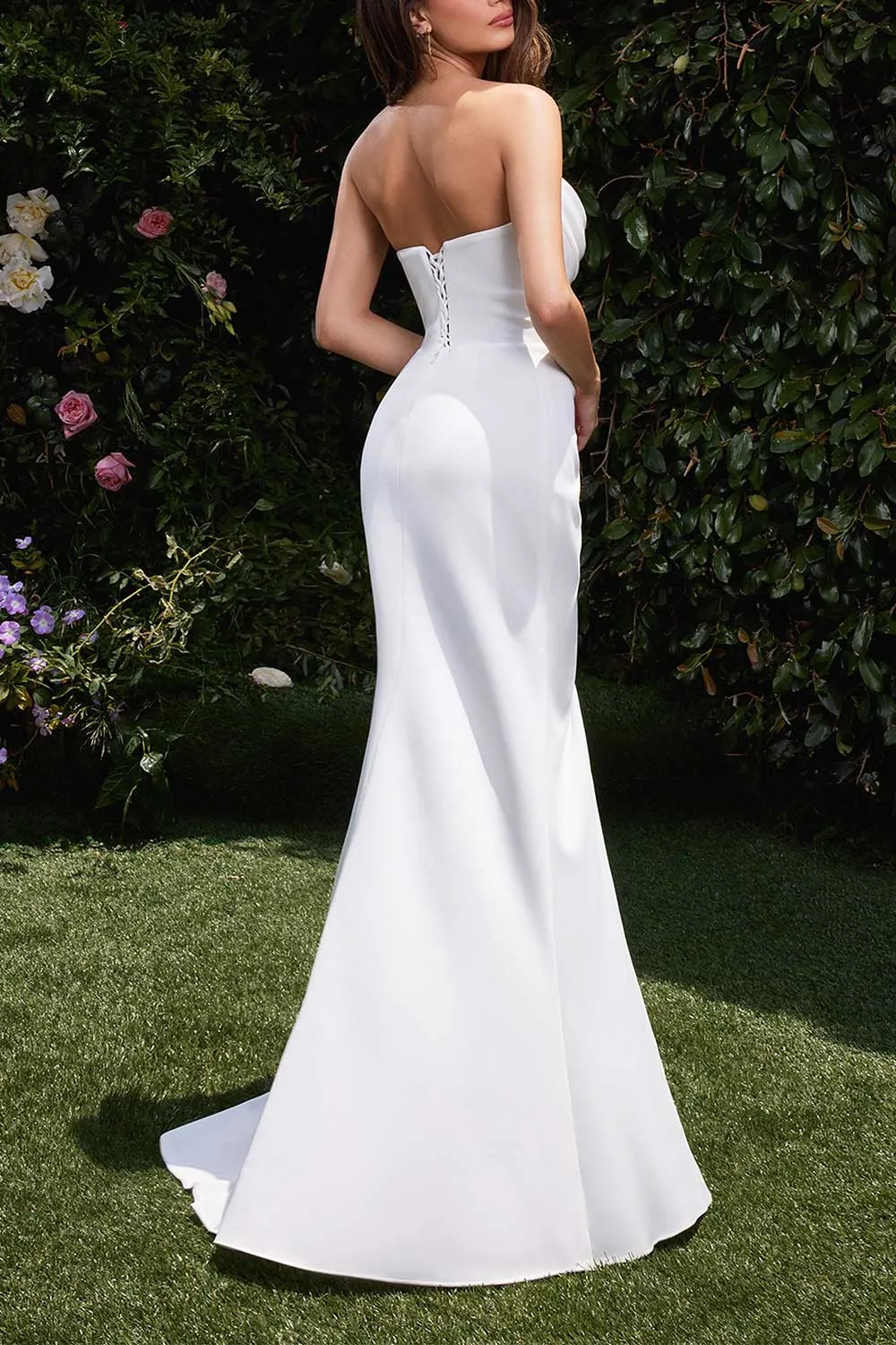 Celesta | White Strapless Gown w/ Removable Straps