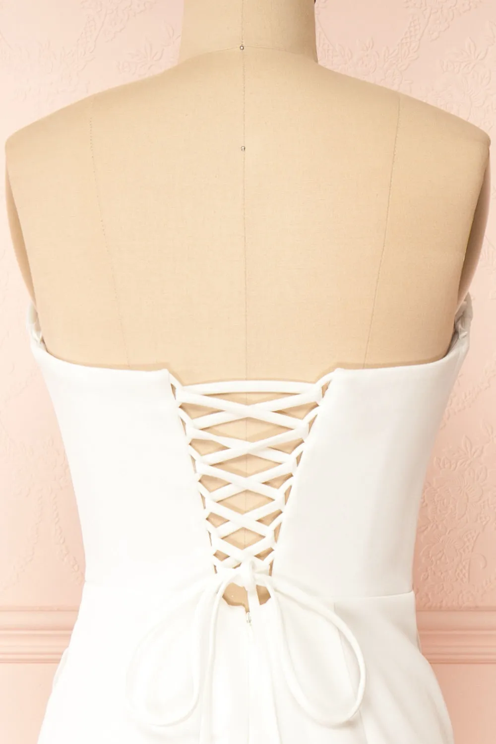 Celesta | White Strapless Gown w/ Removable Straps