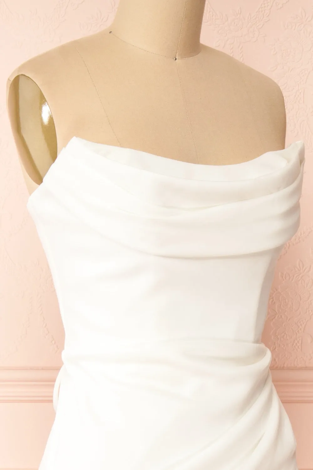 Celesta | White Strapless Gown w/ Removable Straps