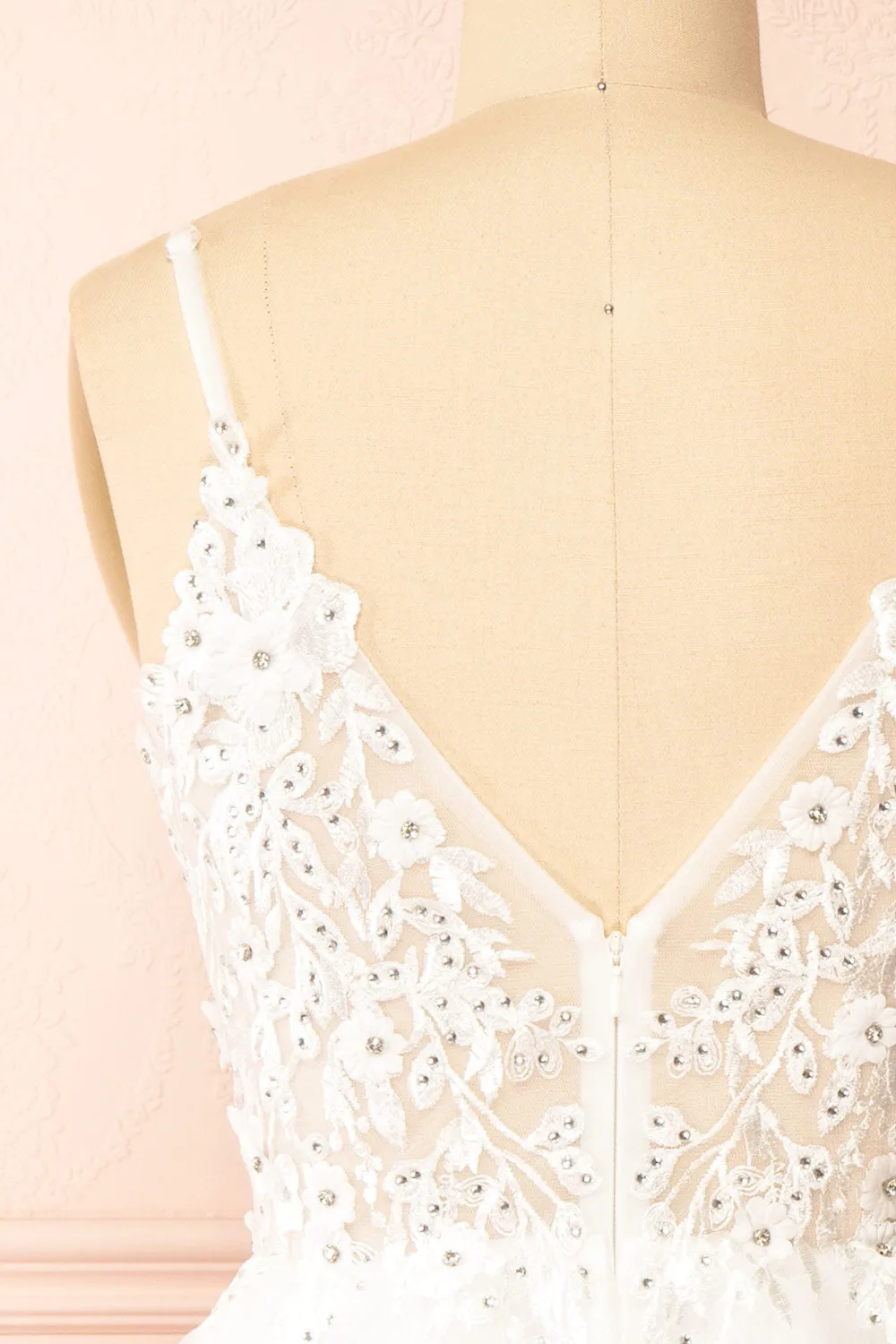 Danna| Short Sparkly White Dress w/ Embroidery
