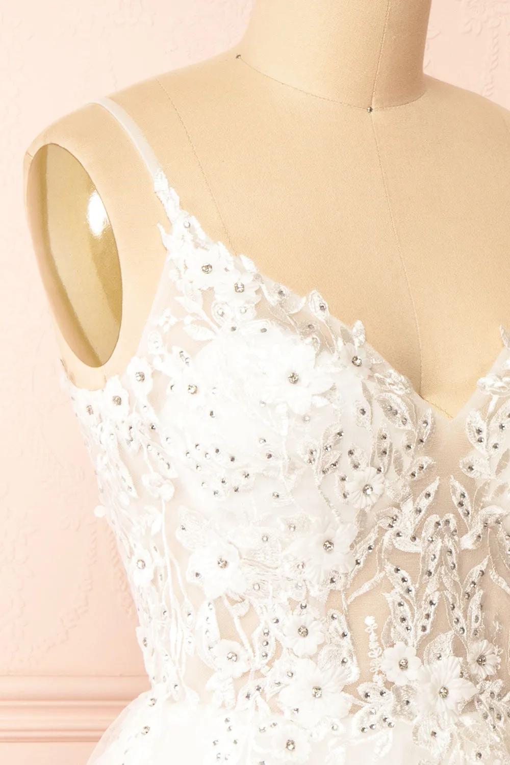Danna| Short Sparkly White Dress w/ Embroidery