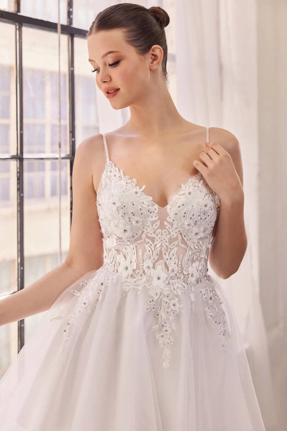 Danna| Short Sparkly White Dress w/ Embroidery