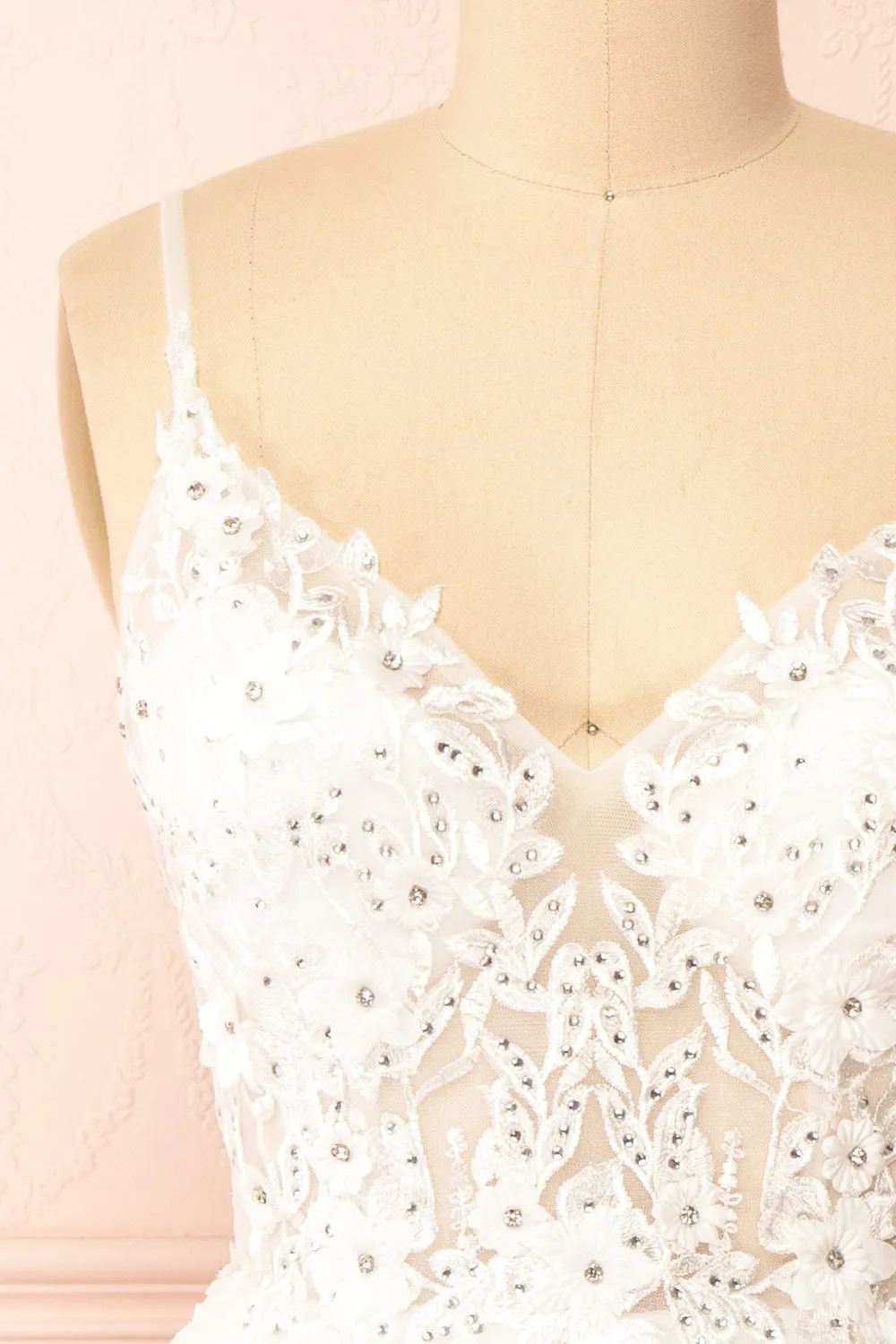 Danna| Short Sparkly White Dress w/ Embroidery