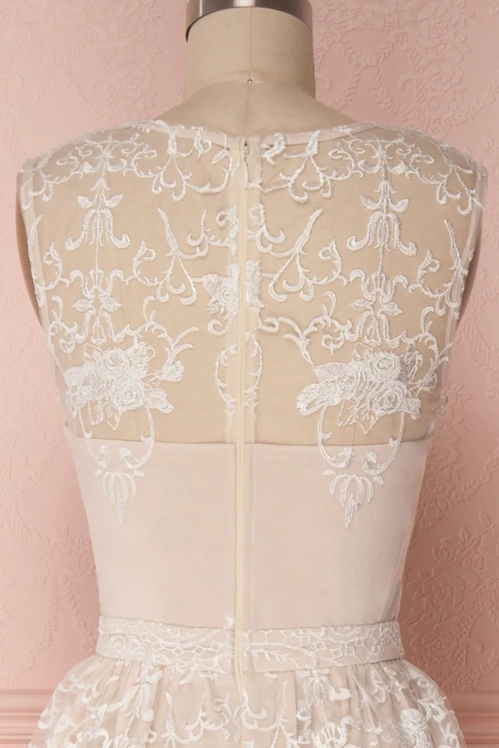 Ermanda | Beige and White Bridal Dress