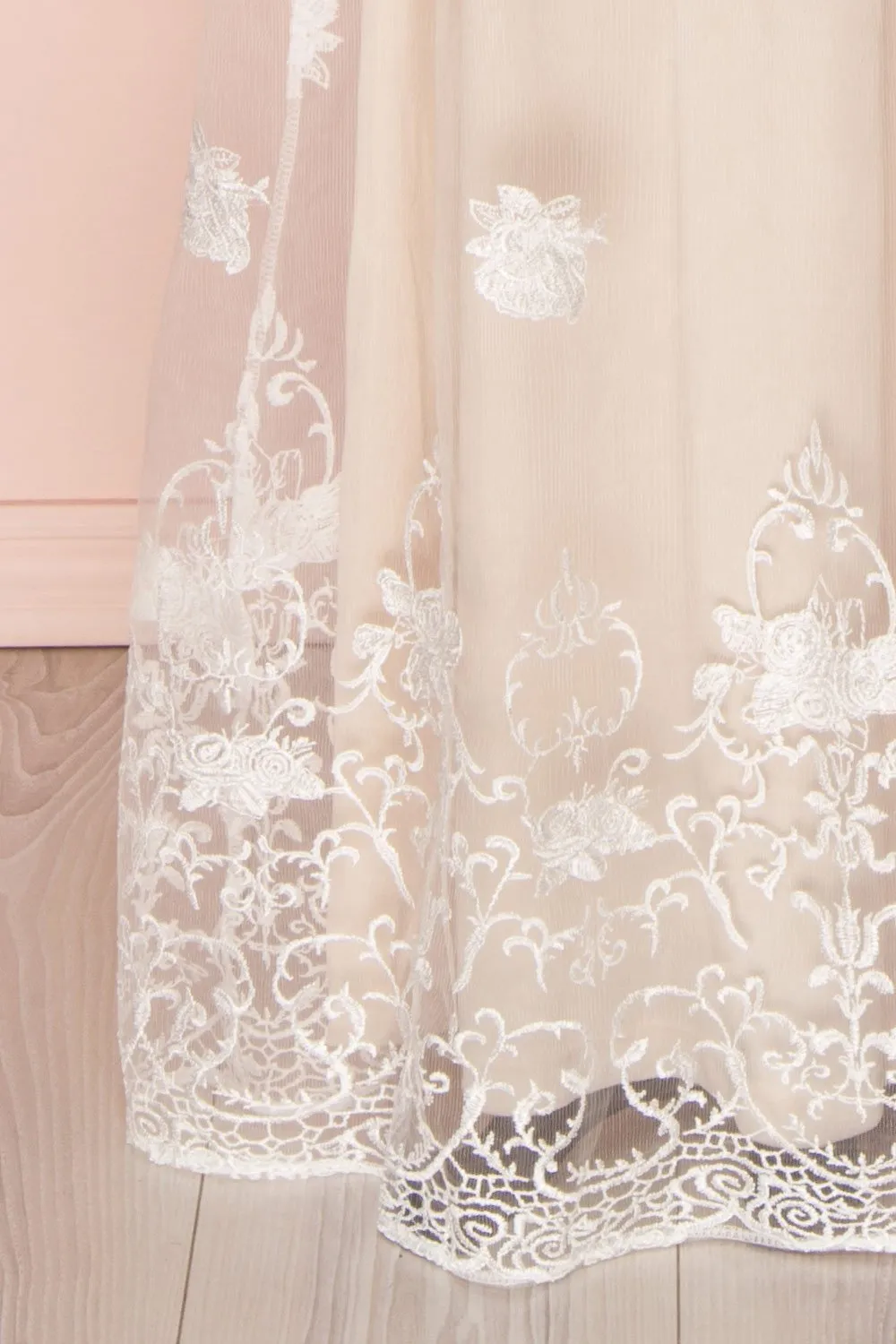 Ermanda | Beige and White Bridal Dress