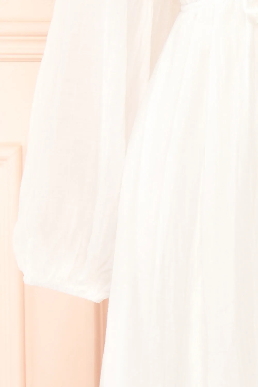 Fallon | White Maxi Dress w/ Long Sleeves