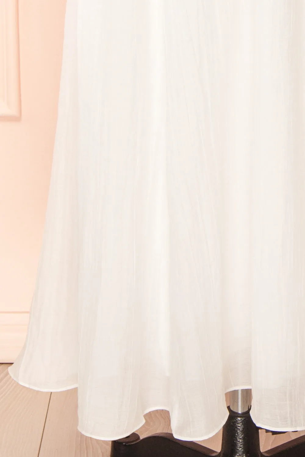 Fallon | White Maxi Dress w/ Long Sleeves