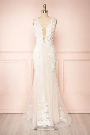 Felicia | Floral Lace Maxi Bridal Gown