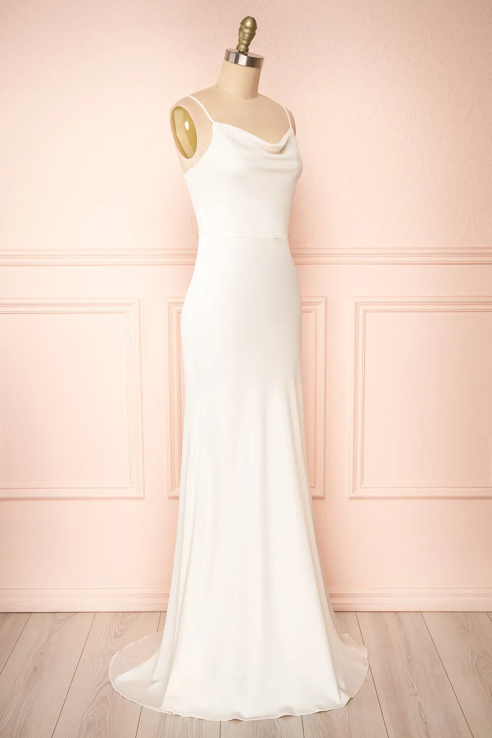 Florence | Ivory Bridal Satin Maxi Dress