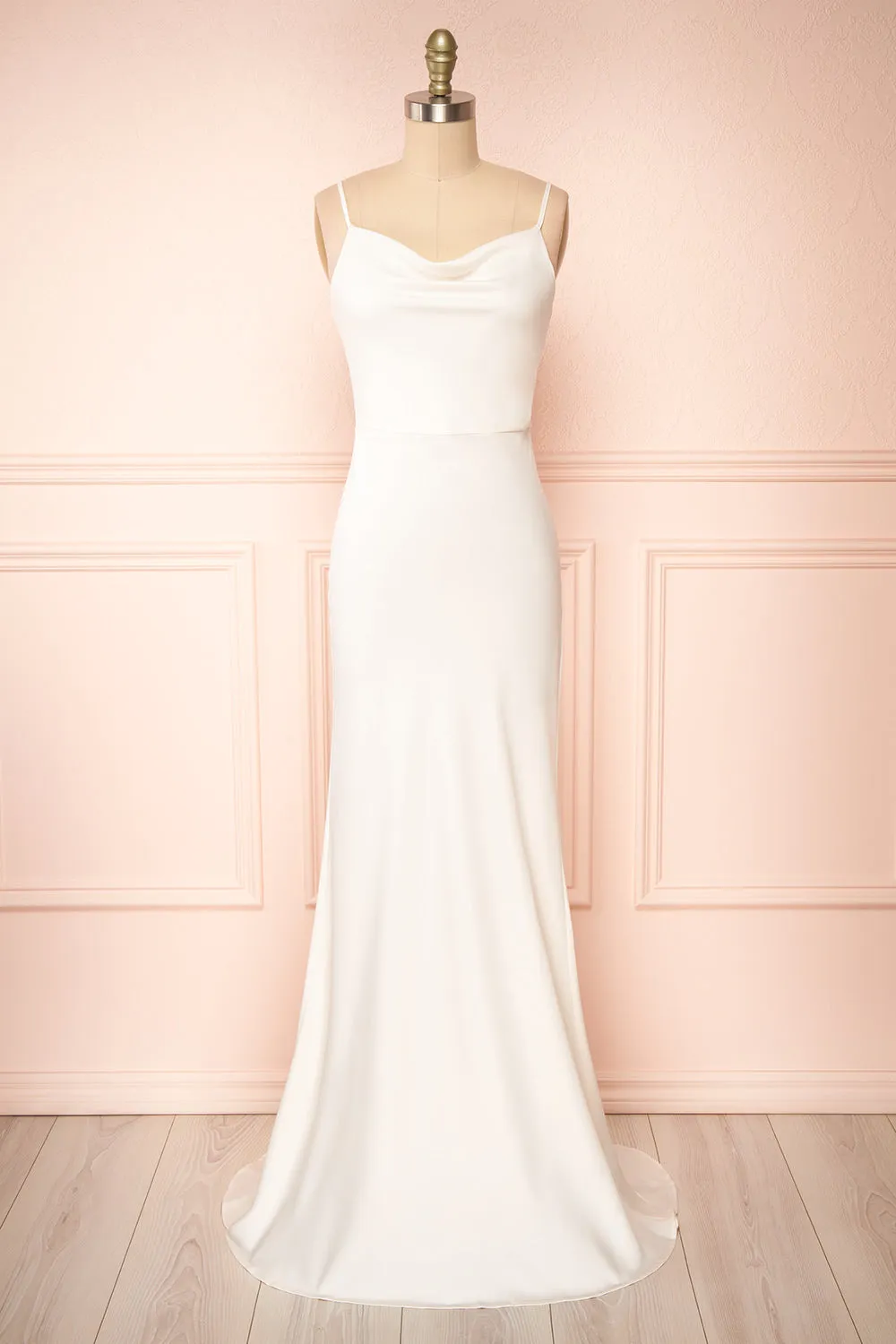 Florence | Ivory Bridal Satin Maxi Dress