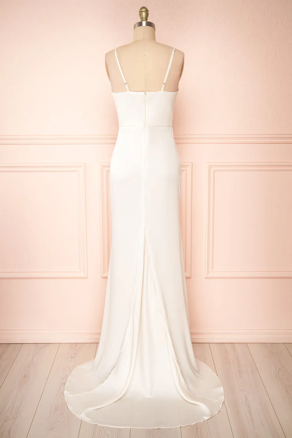 Florence | Ivory Bridal Satin Maxi Dress