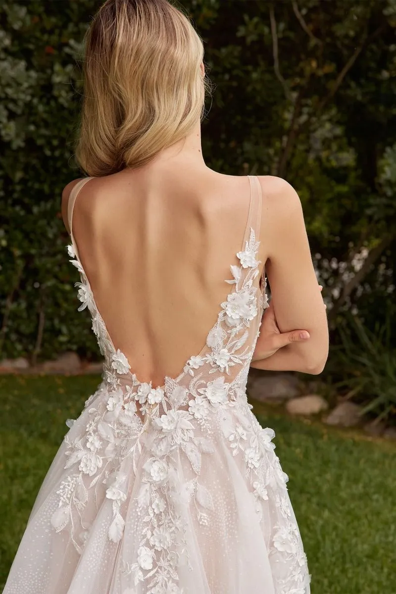 Geneva | A-line Tulle Gown w/ Removable Sleeves