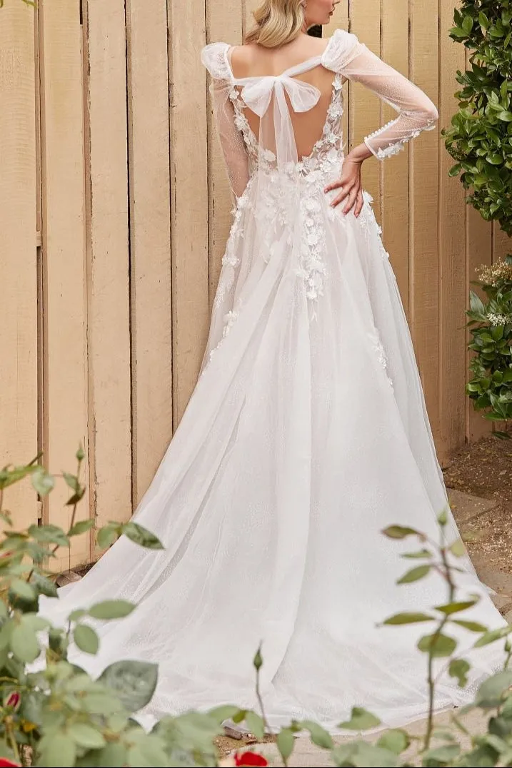 Geneva | A-line Tulle Gown w/ Removable Sleeves