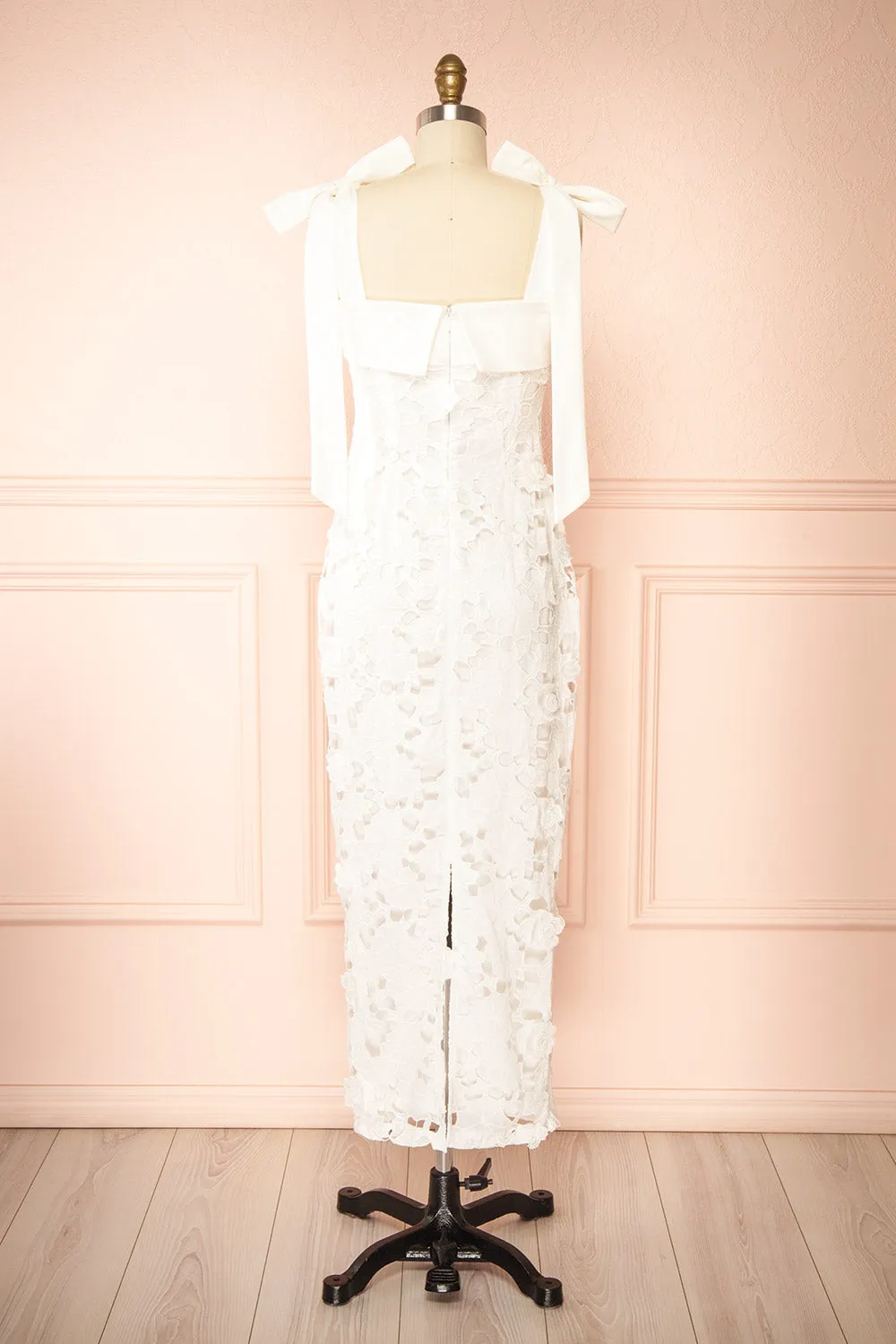 Gulianna | Long White Openwork Lace Dress