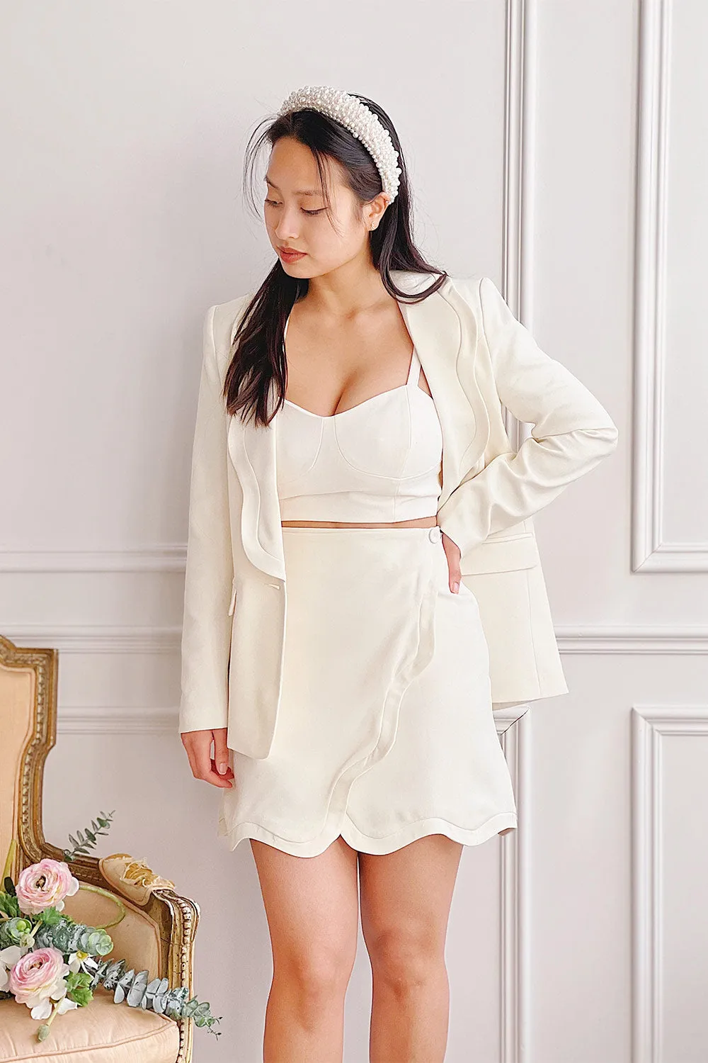 Ivona | Blazer w/ Scalloped Shawl Lapel