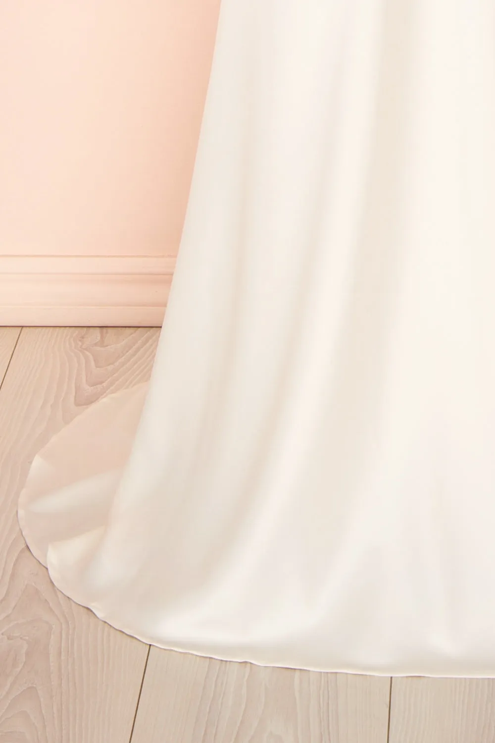 Ivoria | Satin Ivory Maxi Dress w/ Bow