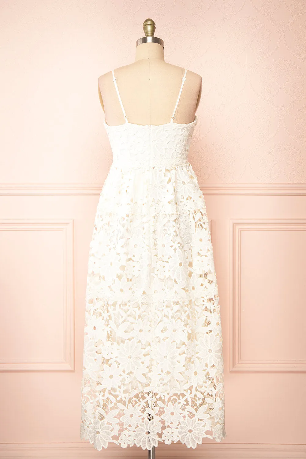 Jacqueline | Embroidered Floral Midi Dress
