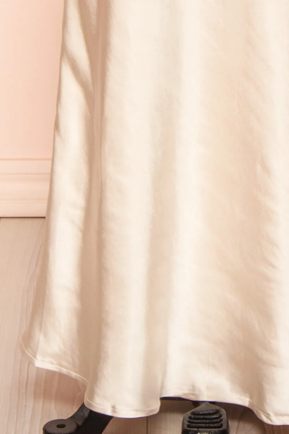 Jazti Champagne | Satin Maxi Dress