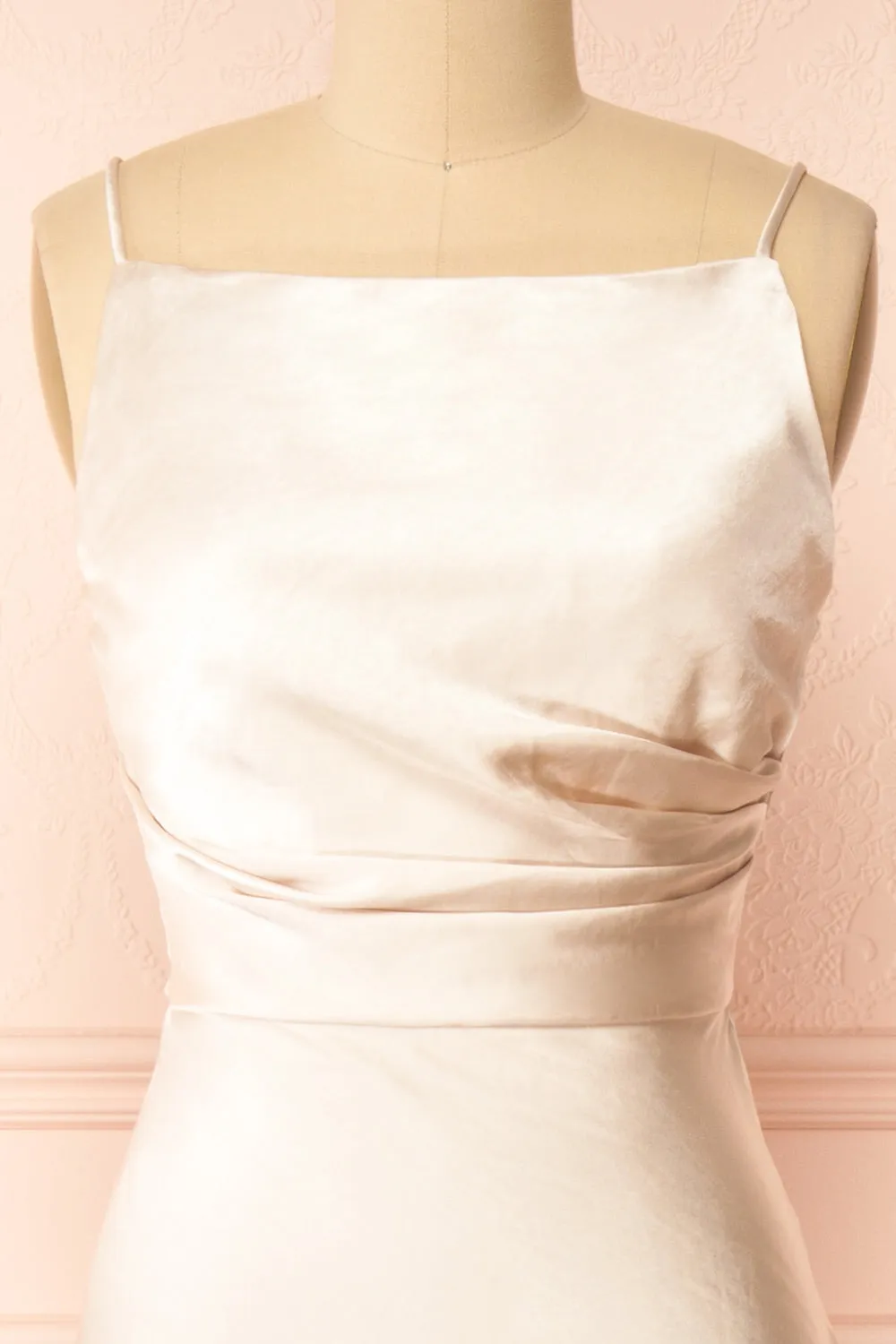 Jazti Champagne | Satin Maxi Dress