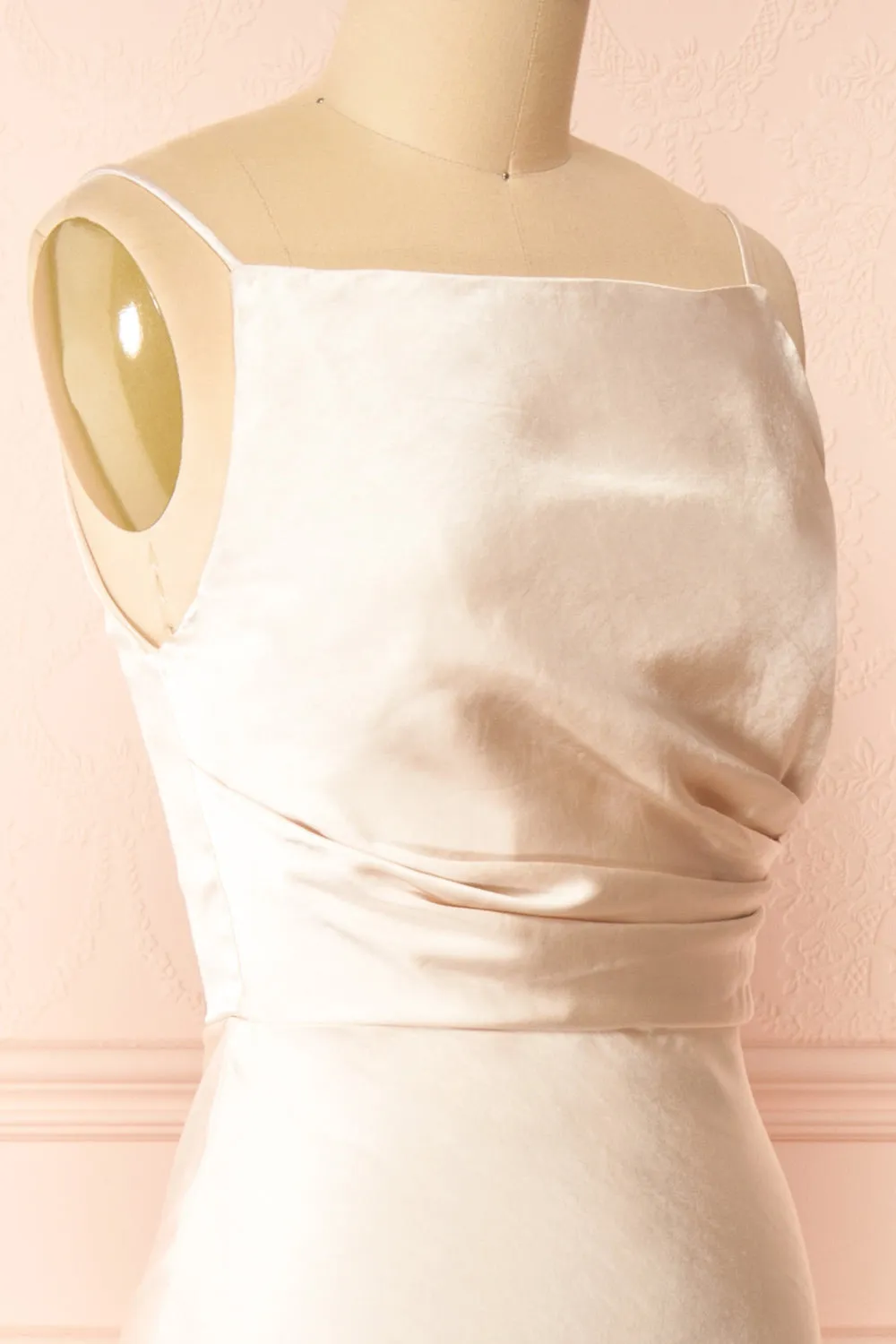 Jazti Champagne | Satin Maxi Dress