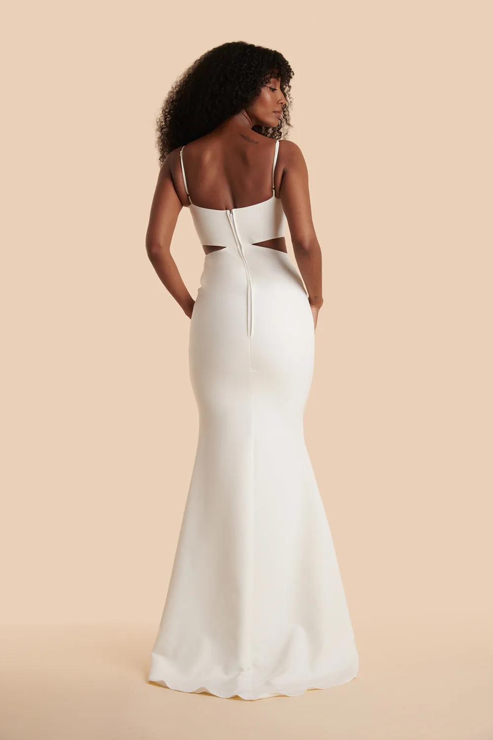 Kamilla Ivory | Maxi Mermaid Dress w/ Cut-Outs