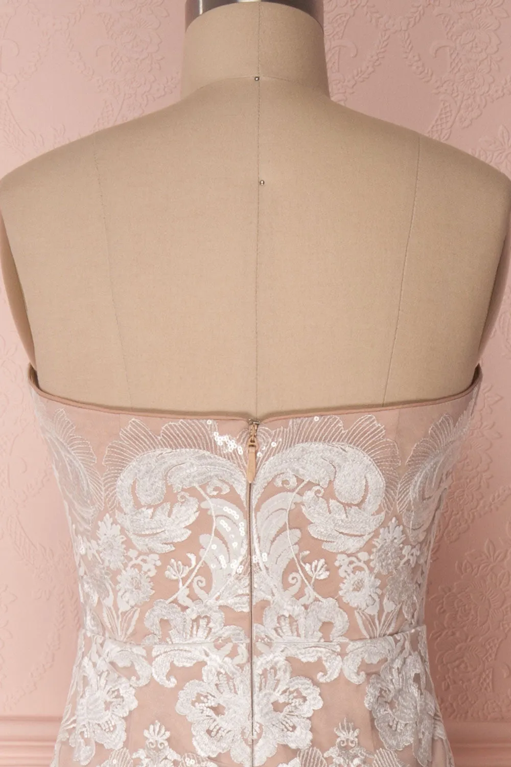 Ladymia | Beige Embroidered Gown
