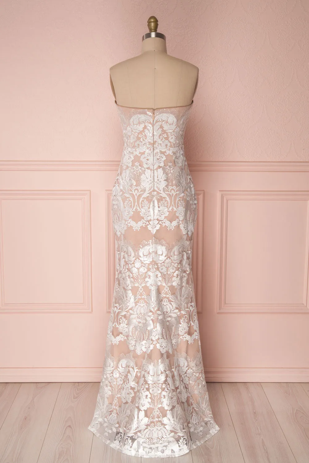 Ladymia | Beige Embroidered Gown