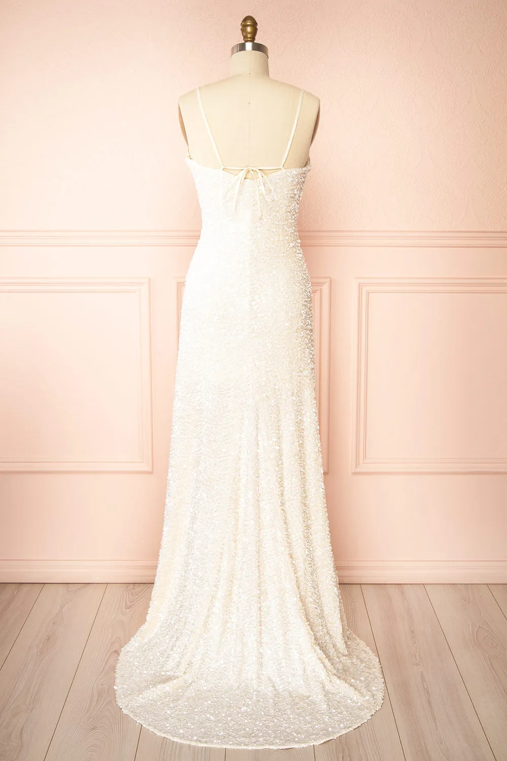 Lhodia | Ivory Sequin Maxi Dress w/ Slit