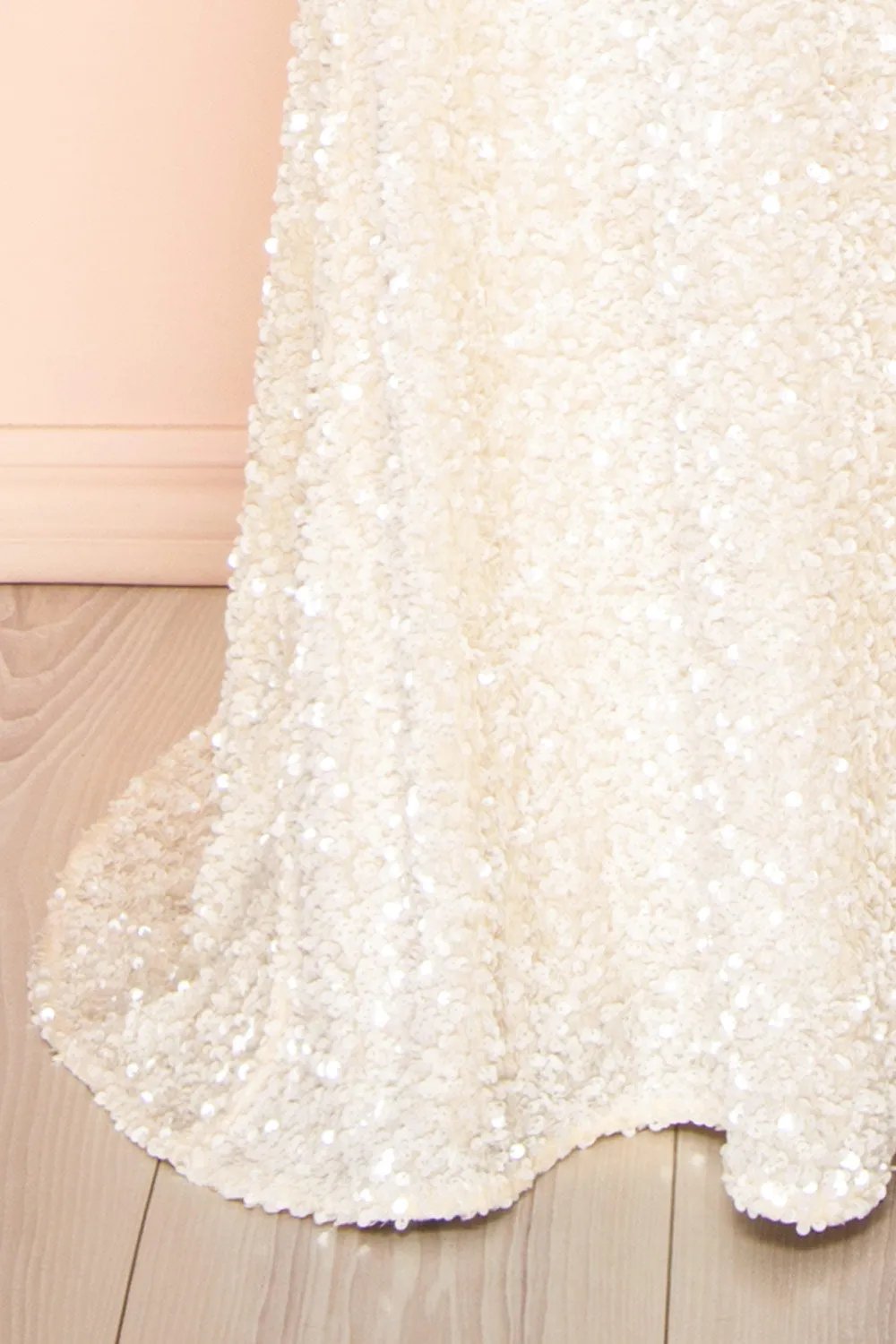 Lhodia | Ivory Sequin Maxi Dress w/ Slit