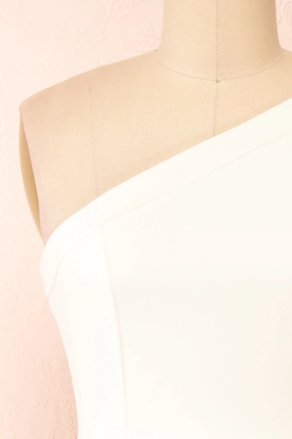 Liliana | One Shoulder Ivory Midi Dress w/ Bow