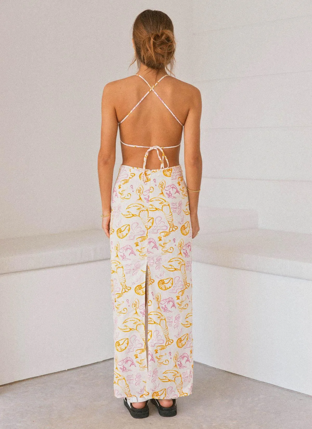 Limonada Linen Maxi Dress - Oceanus