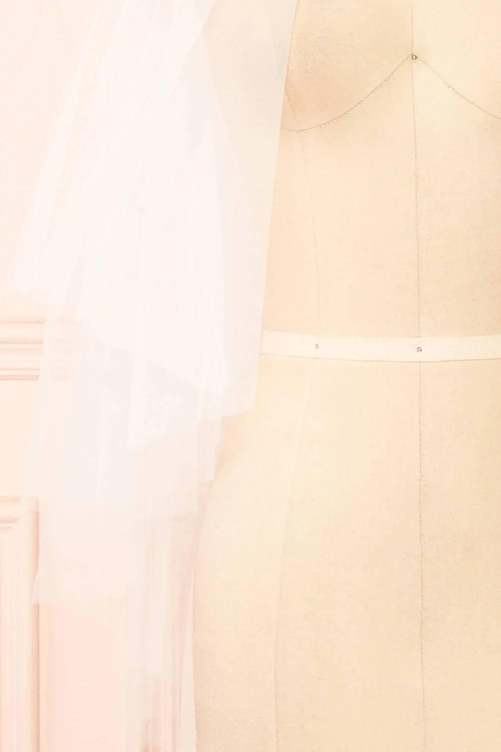 Liviainus | Simple White Mesh Wedding Veil