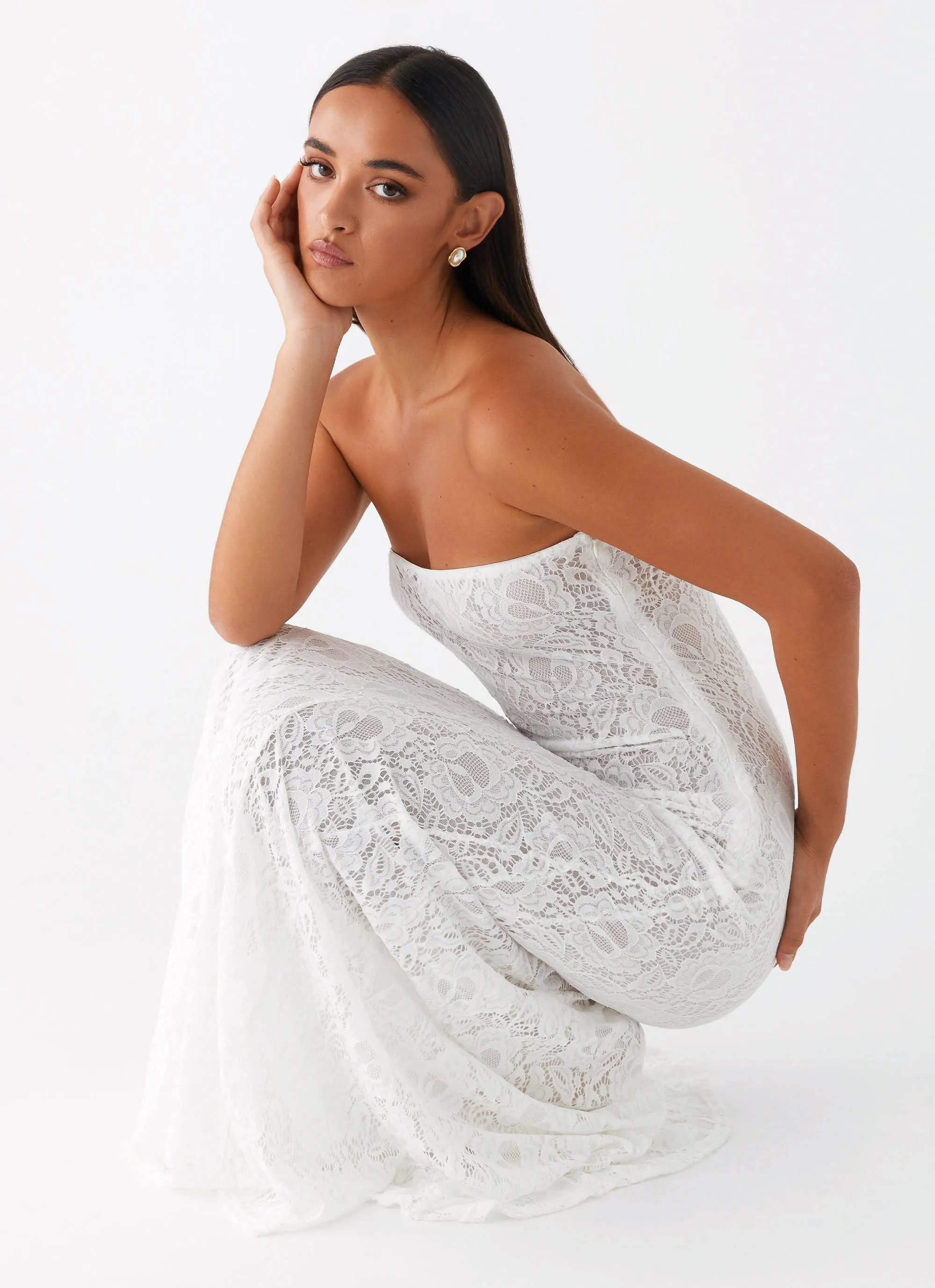 Lolita Lace Maxi Dress - Ivory