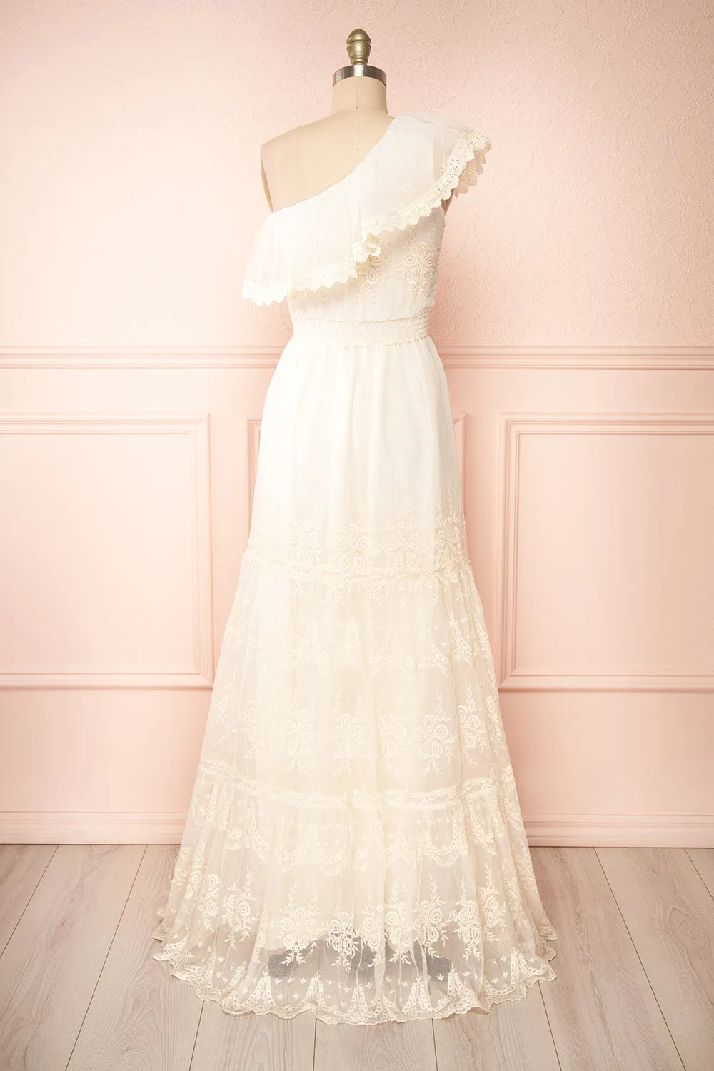 Mary-Grace | One Shoulder Embroidered Maxi Dress