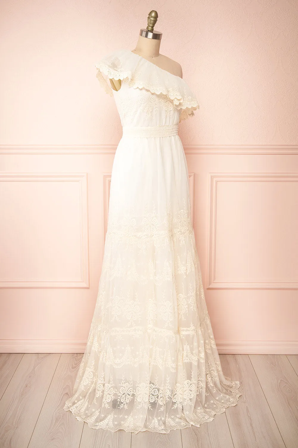 Mary-Grace | One Shoulder Embroidered Maxi Dress