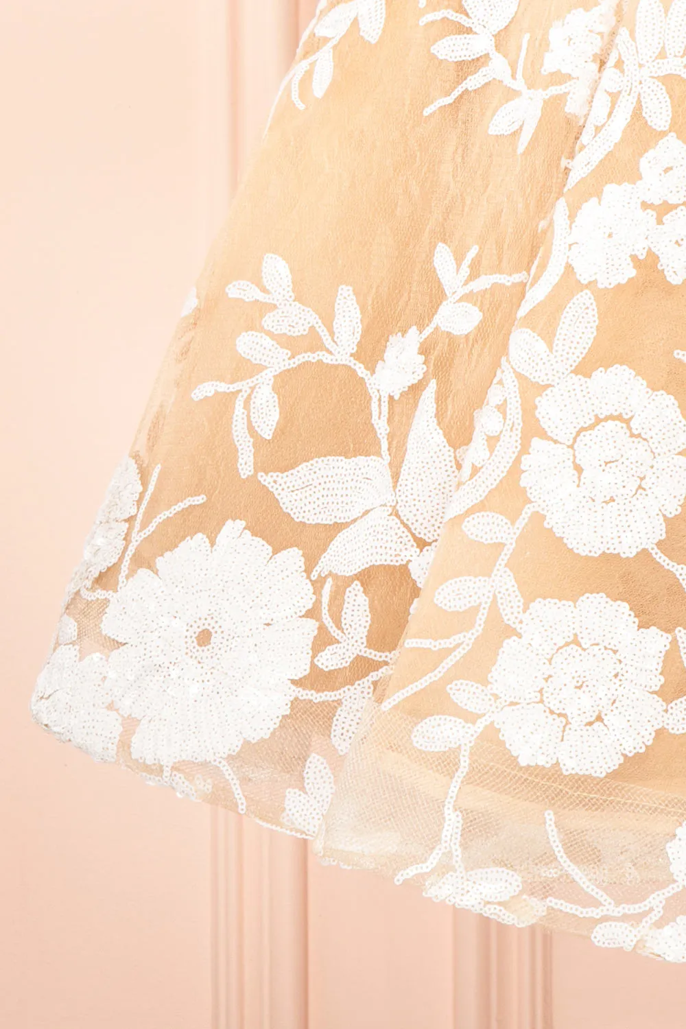 Melvina | Short A-Line Dress w/ Sequin Flowers