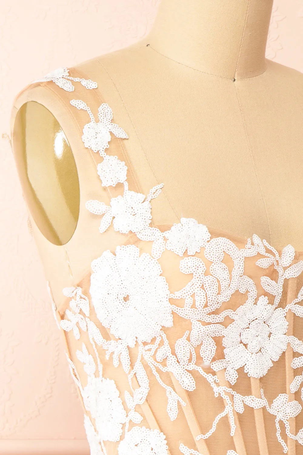 Melvina | Short A-Line Dress w/ Sequin Flowers