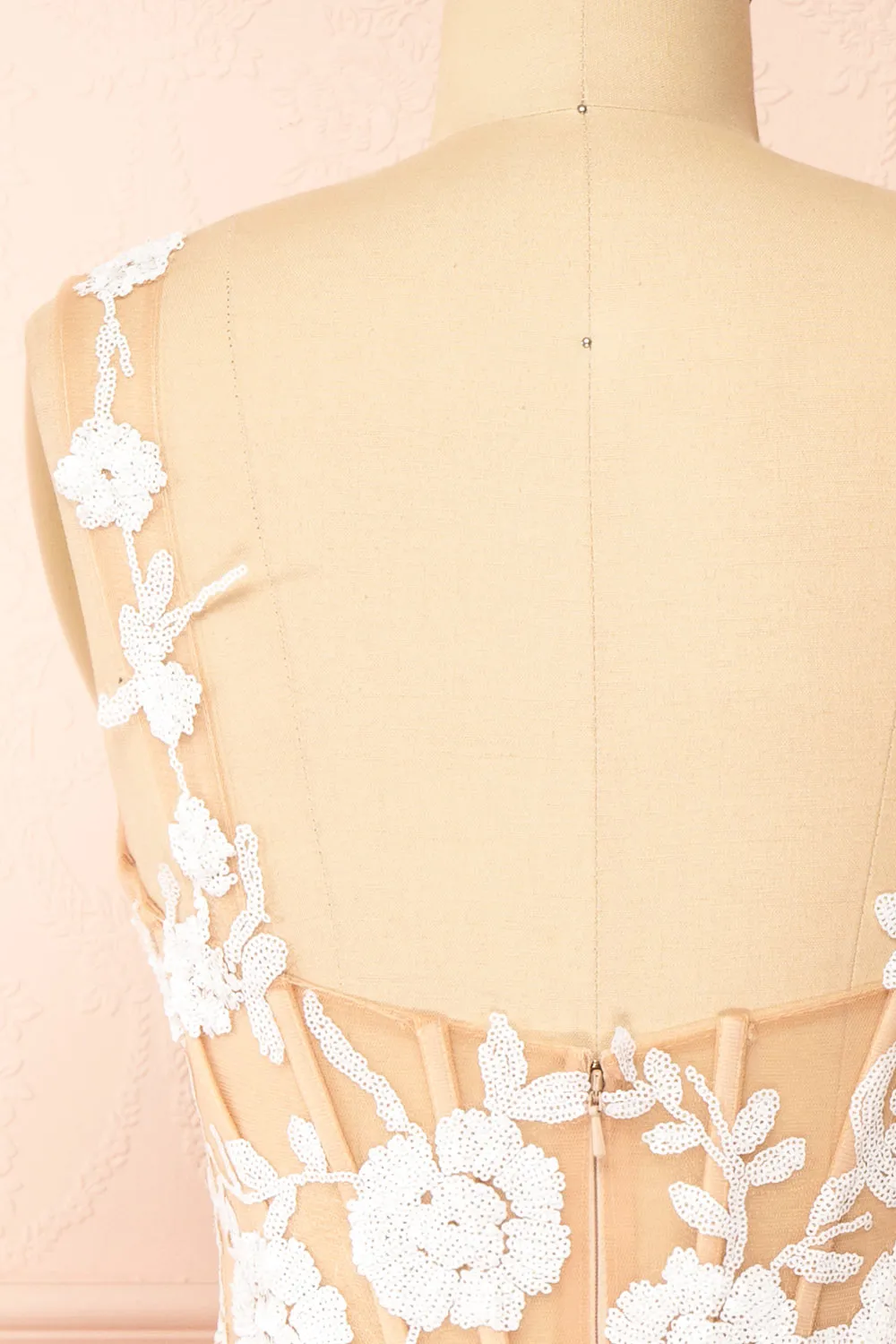 Melvina | Short A-Line Dress w/ Sequin Flowers