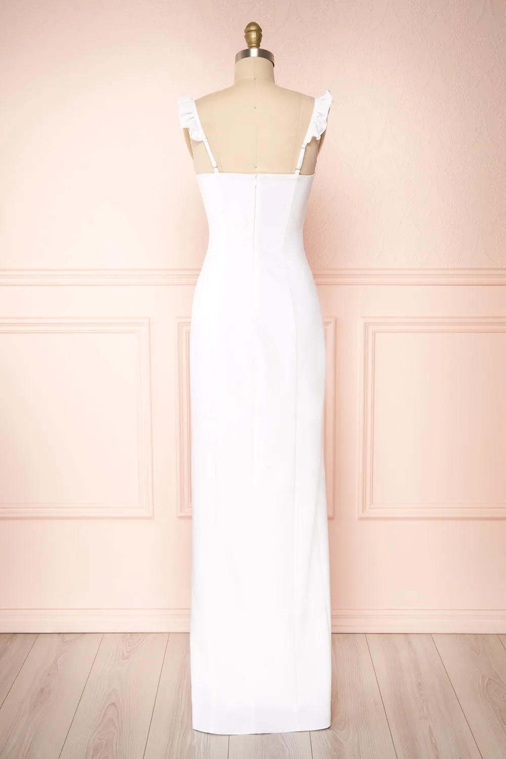 Mia White |Maxi Dress w/ Ruffled Straps