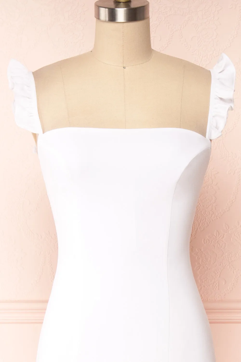 Mia White |Maxi Dress w/ Ruffled Straps