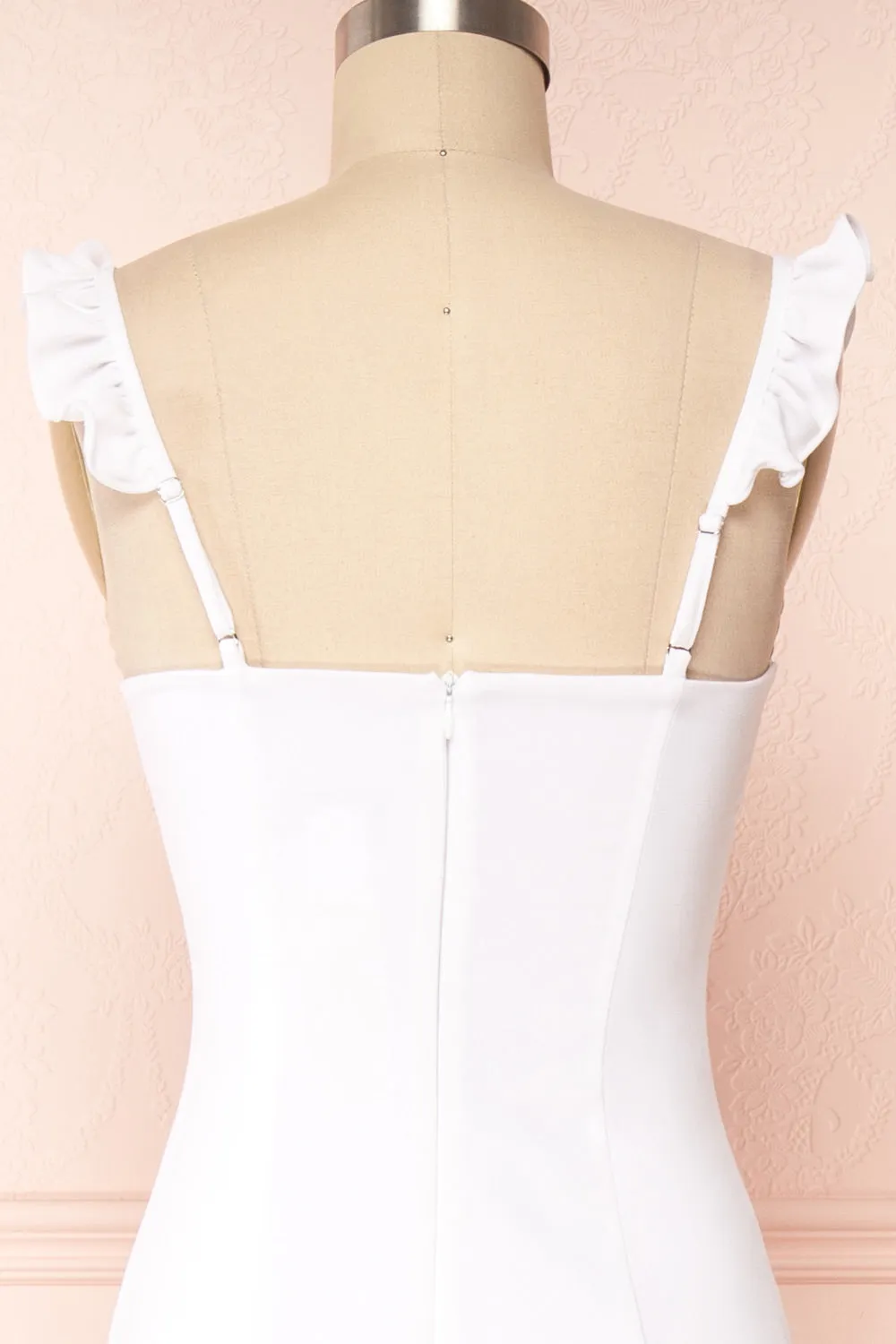 Mia White |Maxi Dress w/ Ruffled Straps